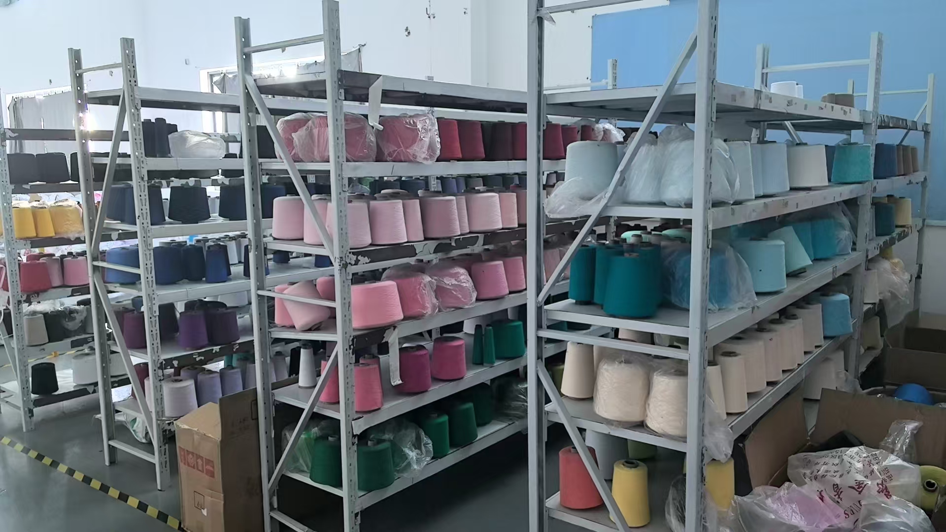 Yarn colours prepared for sock manufacturing